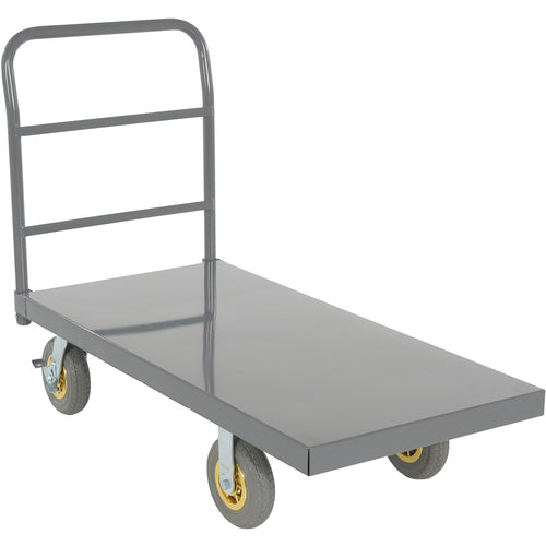 Steel Platform Truck W/ 8 × 2 Flat-Free (Gray) - Exact Tool & Supply