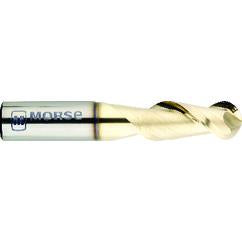 1/2" Dia. - 1-1/4" LOC - 3" OAL - .007 - .010 Radius 3 FL Carbide S/E HP End Mill-ZrN - Exact Tool & Supply