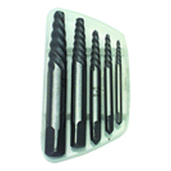 5 Pieces - Spiral Screw Extractor Set - Exact Tool & Supply