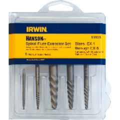 5 Pieces - Spiral Flute Screw Extractor Set - Exact Tool & Supply