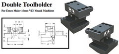 Double Toolholder - Inverted (Bottom) (For Emco Maier 16mm VDI Shank Machines) - Part #: CNC86 E42.1616 - Exact Tool & Supply