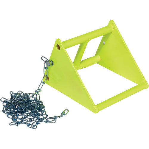 Steel Wheel Chock 10.5 Fluorescent Yl - Exact Tool & Supply