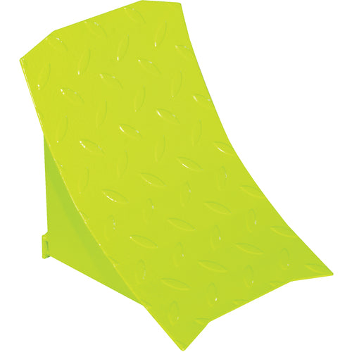 Steel Wheel Chock 9.5 Fluorescent Yl - Exact Tool & Supply