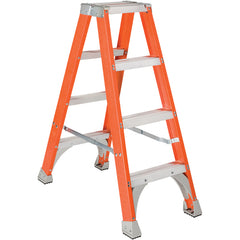 Fiberglass Twin Front Ladder 4 Step - Exact Tool & Supply