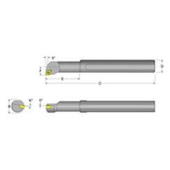 S12S-SCLPR-3 Right Hand 3/4 Shank Indexable Boring Bar - Exact Tool & Supply