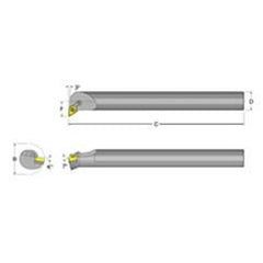 S32V-MDUNL-4 Left Hand 2" Shank Indexable Boring Bar - Exact Tool & Supply