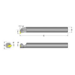 S16T-NER-3 1"' SH; 12" OAL; RH- DorNotch Indexable Threading Boring Bar - Exact Tool & Supply