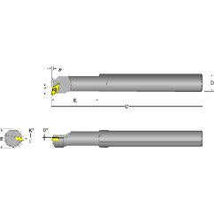 S12S-SDUCR-3 Right Hand 3/4 Shank Indexable Boring Bar - Exact Tool & Supply