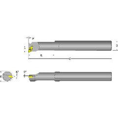 S08K-SDUCR-2 Right Hand 1/2 Shank Indexable Boring Bar - Exact Tool & Supply