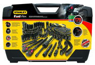 STANLEY® FATMAX® 1/4", 3/8" & 1/2" Drive 179 Piece Matte Black Chrome Mechanic's Tool Set - Exact Tool & Supply