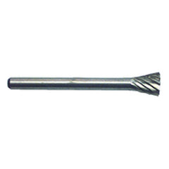 1/4 × 1/4 × 1/8″ SH Inverted Cone Shape - HSS - Burr - Exact Tool & Supply