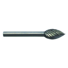 1/4 × 1/2 × 1/8″ SH Pointed Oval Shape - HSS - Burr - Exact Tool & Supply