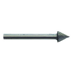 1/4 × 1/4 × 1/8″ SH Cone Shape - HSS - Burr - Exact Tool & Supply