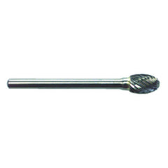 R19 1/4 × 3/8 × 1/8″ SH - Sgl Cut Oval Shape - CBD - Burr - Exact Tool & Supply