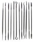 Swiss Pattern Needle File - 12 Pcs.; 6-1/2"; 2 Cut - Exact Tool & Supply