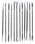 Swiss Pattern Needle File - 12 Pcs.; 6-1/2"; 0 Cut - Exact Tool & Supply