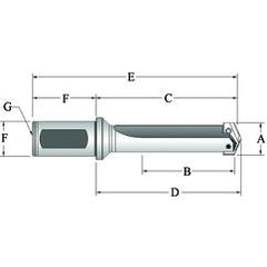 27010S-25FM Flanged T-A® Spade Blade Holder - Straight Flute- Series 1 - Exact Tool & Supply