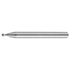 1mm Dia. - 38mm OAL - AlTiN-CBD - 30°-Center Cut-Mini Ball Nose HP EM - 2 FL - Exact Tool & Supply