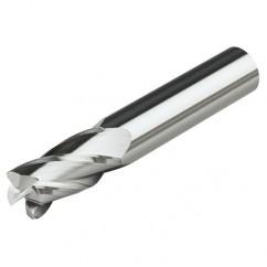 1/2 Dia. x 3 Overall Length 3-Flute .030 C/R Solid Carbide SE End Mill-Round Shank-Center Cut-AlTiN - Exact Tool & Supply