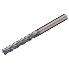 10mm Dia. x 100mm Overall Length 3-Flute Square End Solid Carbide SE End Mill-Round Shank-Center Cut-AlTiN - Exact Tool & Supply