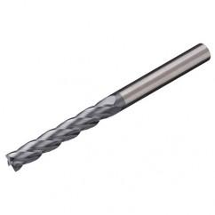 4mm Dia. x 75mm Overall Length 4-Flute Square End Solid Carbide SE End Mill-Round Shank-Center Cut-Uncoated - Exact Tool & Supply