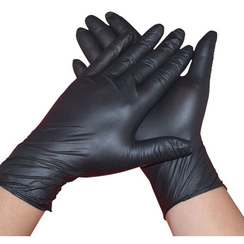 Medium Black Nitrile 3.5 mil Disposable Gloves (Box/100) - Exact Tool & Supply
