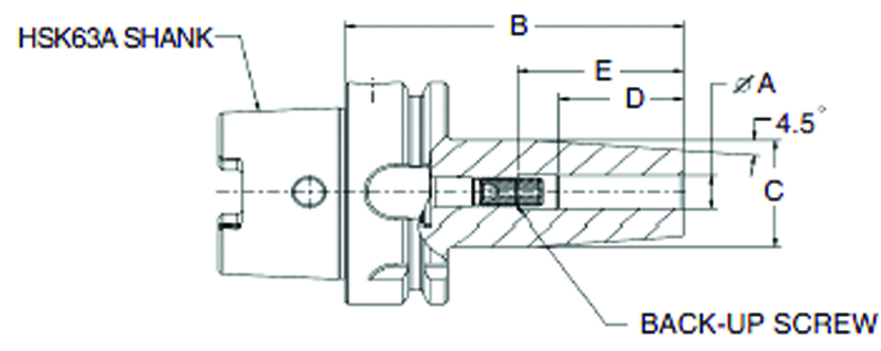 6mm HSK63A Shrink Fit Toolholder - 120mm Gauge Length - Exact Tool & Supply
