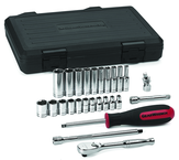 26 PC 1/4" DR 6 PT STD SAE SKT SET - Exact Tool & Supply