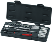 22 PC 1/4 DR METRIC SKT SET STD/DEEP - Exact Tool & Supply