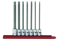 7PC SAE LONG BALL HEX BIT SKT SET - Exact Tool & Supply