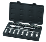 23PC 1/2" DR SAE SKT SET STD/DEEP - Exact Tool & Supply