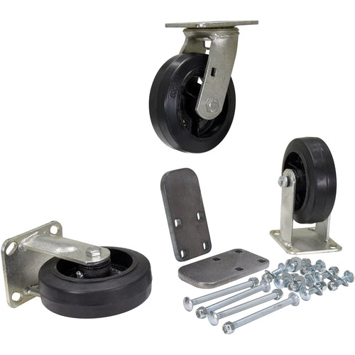 6″ × 2″ Mold-On-Rubber Caster Kit 1.8K - Exact Tool & Supply