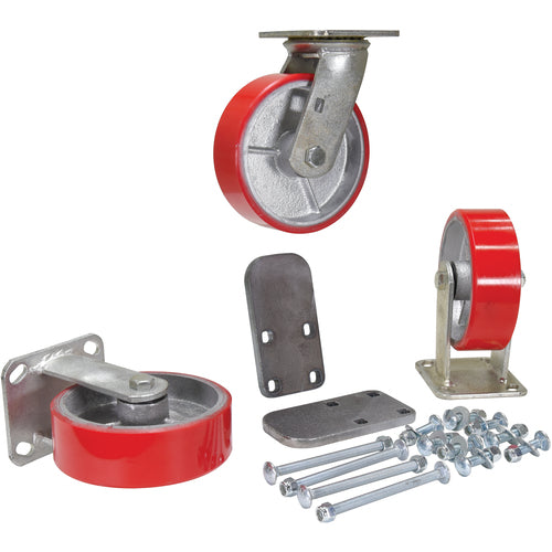 6″ × 2″ Poly-On-Steel Caster Kit 3.6K - Exact Tool & Supply