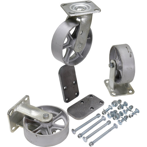 6″ × 2″ Semi-Steel Caster Kit 3.6K - Exact Tool & Supply