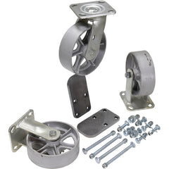 6″ × 2″ Semi-Steel Caster Kit 3.6K - Exact Tool & Supply
