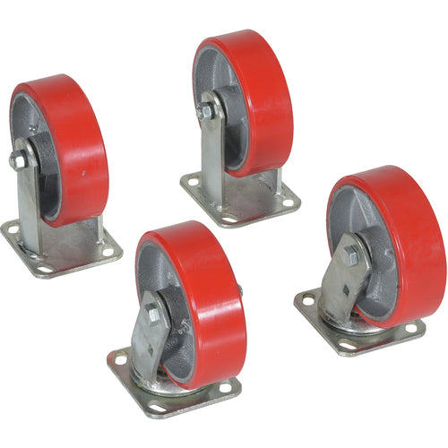 6″ × 2″ Poly-On-Steel Caster Kit 4.8K - Exact Tool & Supply