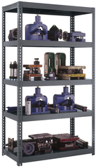 96 x 36 x 84'' - 5-Shelf Boltless Reinforced Shelving Unit (Gray) - Exact Tool & Supply