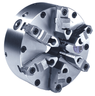 Steel Body Setrite Universal Chuck - 8" Plain Mount; 6-Jaw - Exact Tool & Supply