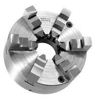 Ajust-Tru+ Universal Chuck - 4" Plain Mount; 6-Jaw; Solid Jaw - Exact Tool & Supply