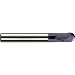 5/16″ Dia. × 5/16″ Shank × 5/8″ DOC × 3 OAL, Carbide nACo, 2 Flute, Ballnose End Mill - Exact Tool & Supply