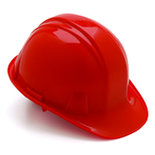 4 Point Ratchet Hard Hat, Red - Exact Tool & Supply