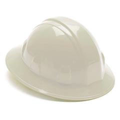 Hard Hat - White Full Brim 4 Point Ratchet Style - Exact Tool & Supply