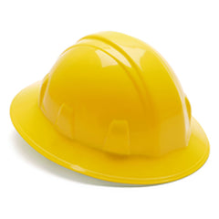 Hard Hat - Yellow Full Brim 4 Point Ratchet Style - Exact Tool & Supply