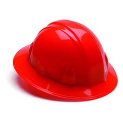 Hard Hat - Hi-Viz Orange Full Brim 4 Point Ratchet Style - Exact Tool & Supply
