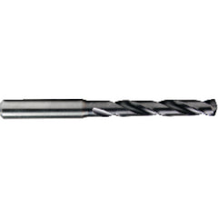 7.1 mm Dia. × 8 mm Shank × 53 mm Flute Length × 91 mm OAL, 5xD, TiAlN, 2xD Flute, Coolant Thru, H6 Solid Carbide Drill - Exact Tool & Supply