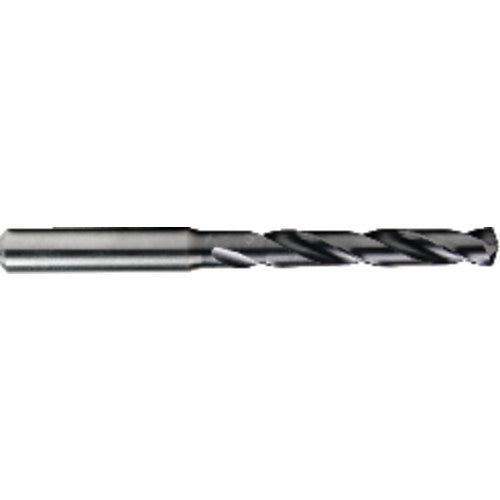 4.6 mm Dia. × 6 mm Shank × 36 mm Flute Length × 74 mm OAL, 5xD, TiAlN, 2xD Flute, Coolant Thru, H6 Solid Carbide Drill - Exact Tool & Supply