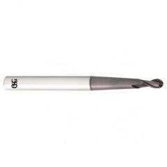 .5mm Dia. - 60mm OAL - Carbide - Ball End HP End Mill-2 FL - Exact Tool & Supply
