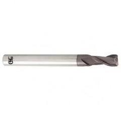 1/2 Dia. x 3 Overall Length 2-Flute .030 C/R Solid Carbide SE End Mill-Round Shank-Center Cutting-TiALN - Exact Tool & Supply
