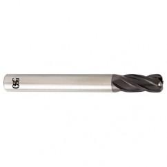1/2 Dia. x 3 Overall Length 4-Flute .030 C/R Solid Carbide SE End Mill-Round Shank-Center Cutting-TiALN - Exact Tool & Supply