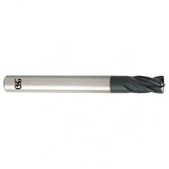 12mm Dia. x 110mm Overall Length 4-Flute 2mm C/R Solid Carbide SE End Mill-Round Shank-Center Cutting-TiALN - Exact Tool & Supply